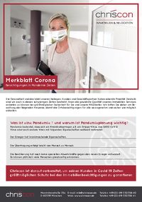Merkblatt Corona
